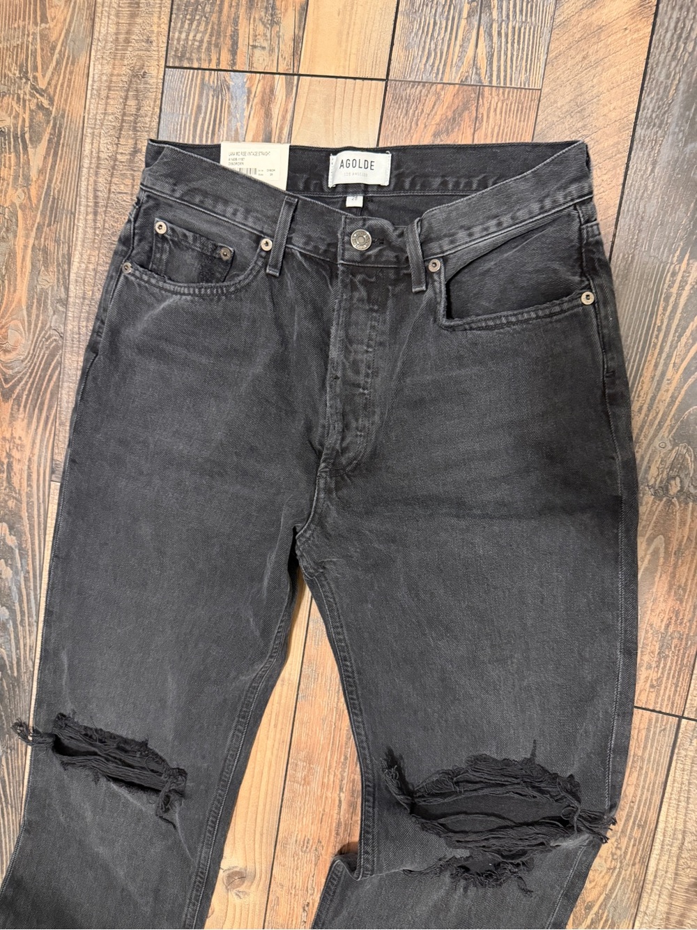 Agolde Lana Jean Straight Leg in Black - Picture 5 of 11